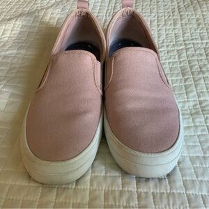 Sperry Pink Shimmer Slip On Loafer Sneakers 10